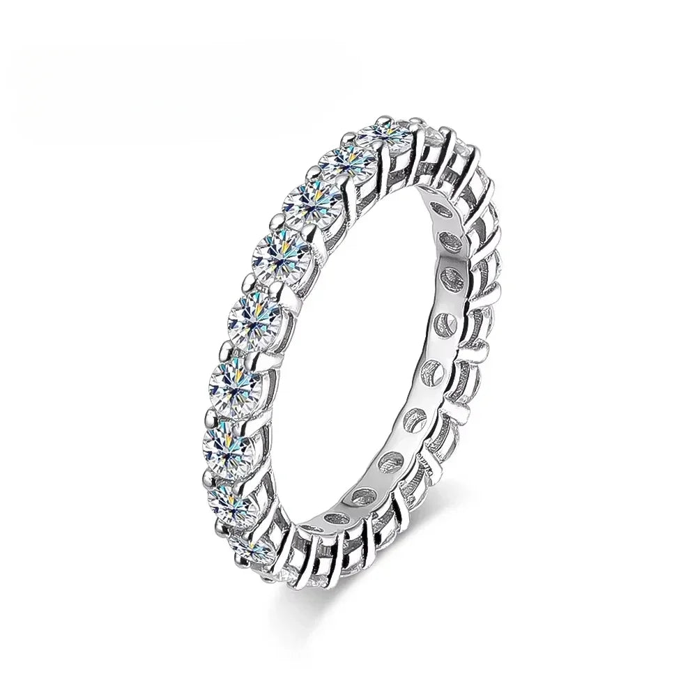 ZAFFIORA | Anel Eternity FEOBUR com Moissanite de 7ct em Prata 925 – Luxo com Certificação GRA