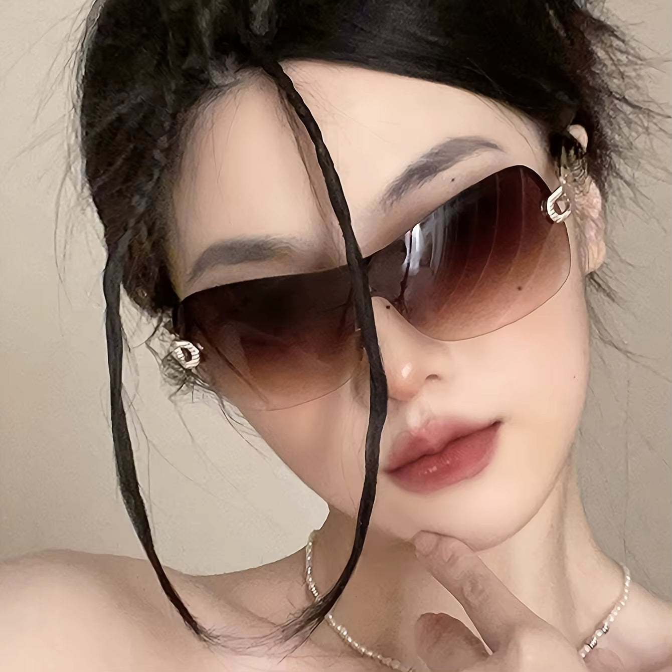 ZAFFIORA Óculos de Sol Frameless Feminino – Elegância em Cada Detalhe