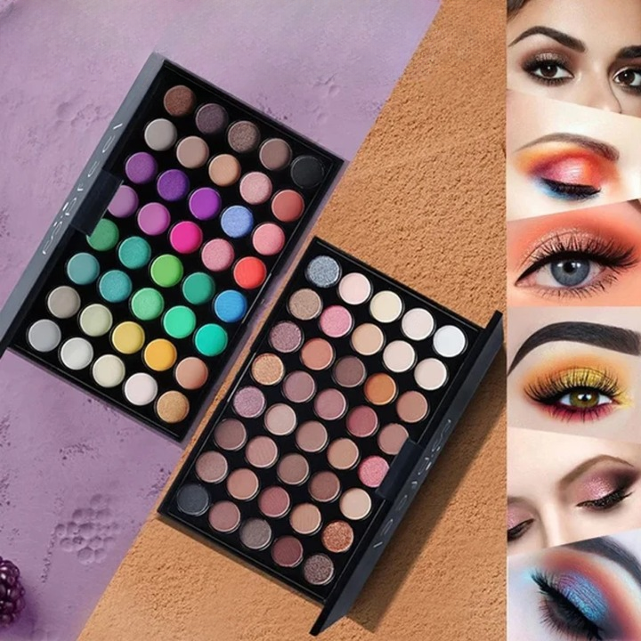 Paleta de Sombras VERRONI ZAFFIORA 40 Cores – Make Profissional com Glitter, Matte e Fixação de Longa Duração