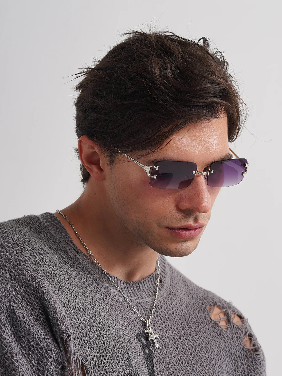 Óculos de Sol Masculino Ruiao K0193 por ZAFFIORA – Estilo Hip Hop e Proteção UV400