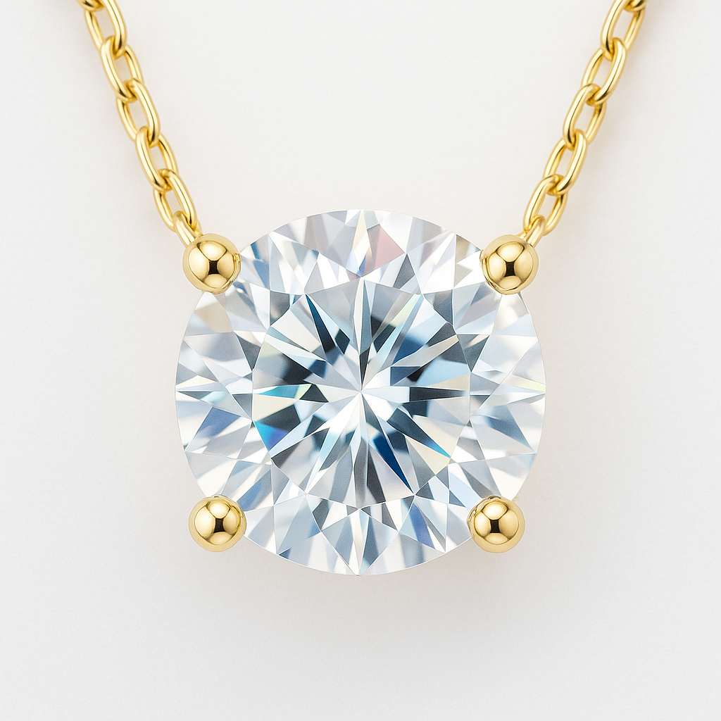 ZAFFIORA – Colar Feminino em Prata 925 com Moissanite de 1CT VVS1 D Color – Brilho e Elegância Atemporal